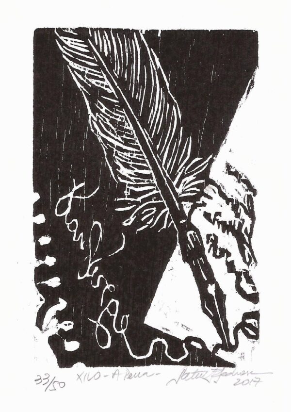 A Pena 2018, xilografia, 12 x 8 cm