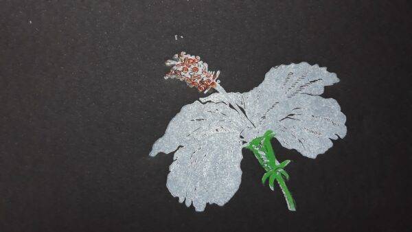 Hibisco Branco 2019, xilografia, 9,4 x 14 cm