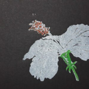 Hibisco Branco 2019, xilografia, 9,4 x 14 cm