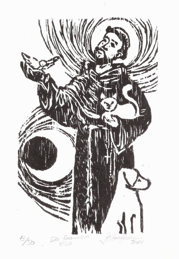 São Francisco 2018, xilografia, 13,5 x 9 cm