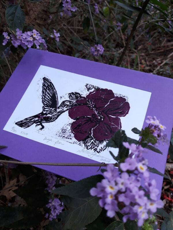 Beija-flor 2018, xilografia, 8 x 12 cm - Image 5