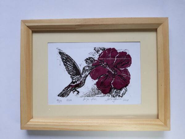 Beija-flor 2018, xilografia, 8 x 12 cm - Image 3