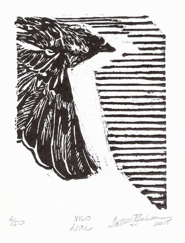 Livre 2018, xilografia, 11 x 8,3 cm